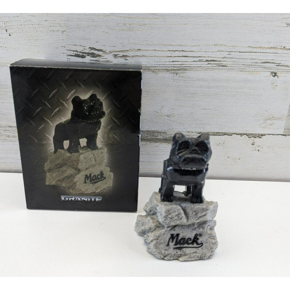 Mack Truck Bulldog Gift Advertising Dog Paperweight Granite Dog On Rock Ornate